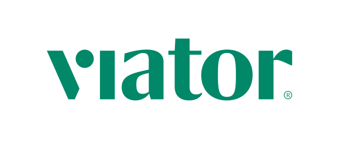 Green text logo reading 'viator' on a white background.